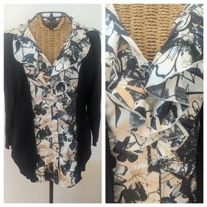 Dress Barn ruffle cardigan sweater M